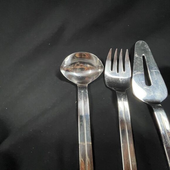 Oxford Hall San Remo Serving Set of 4 Soup Spoon Serving Fork Pie - Picture 2 of 6